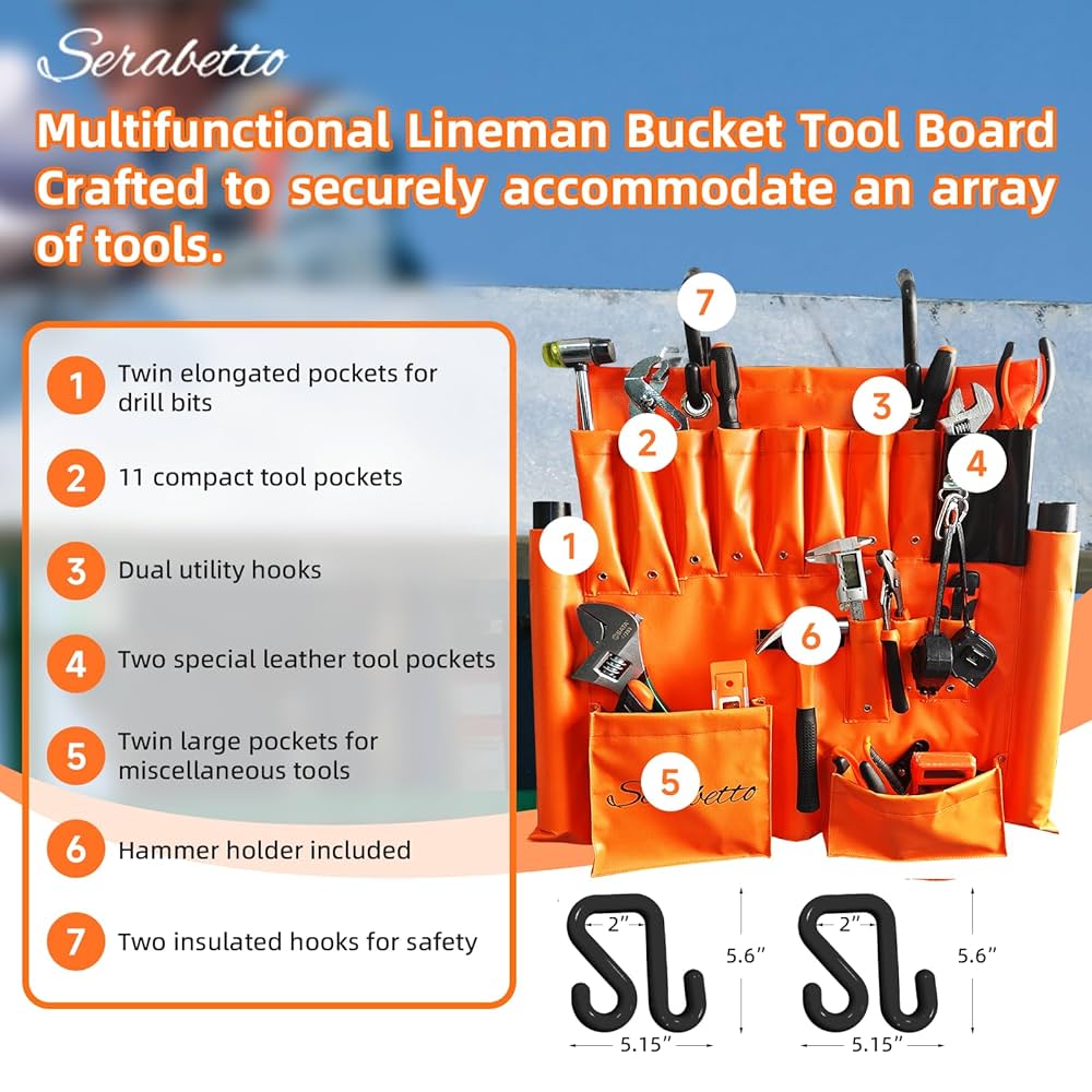 AREA241 × CAPTAINS HELM #TOOL APRON SERABETTO Lineman Tool Board and Apron, Bucket Truck Tools